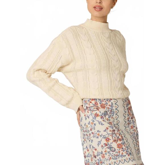 NEW CLEOBELLA janie mock neck sweater in ivory